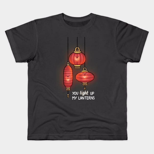 You Light Up My Lanterns Kids T-Shirt by drawforpun